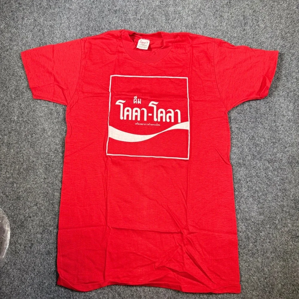 1980s Thailand Coca-Cola Double-Sided Shirt Sport-T Stedman Single Stitch New